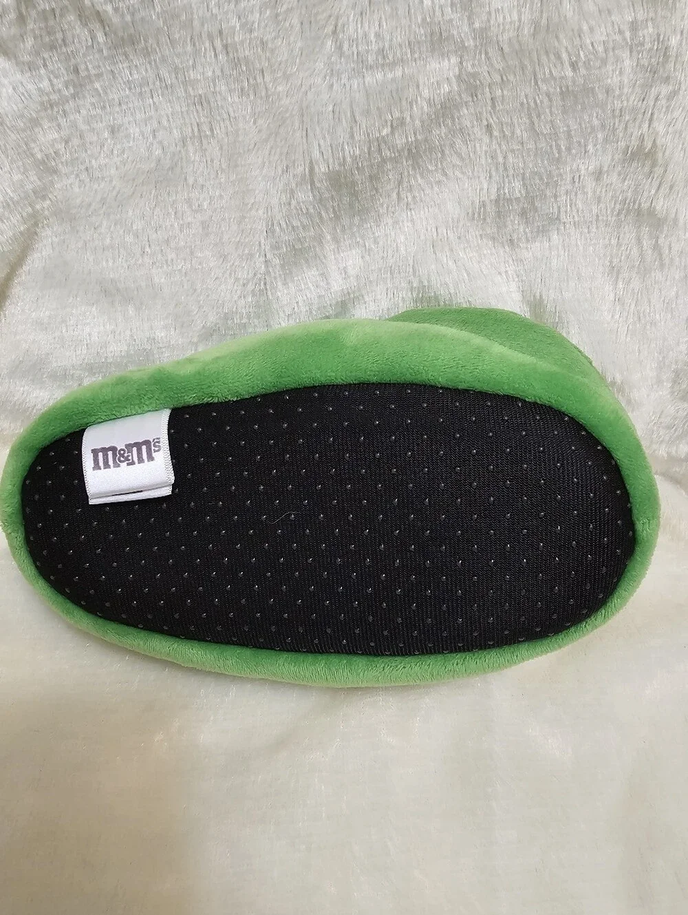M&M's Youth Slippers Green Plush Girls Kids S/M Candy Novelty Shoe